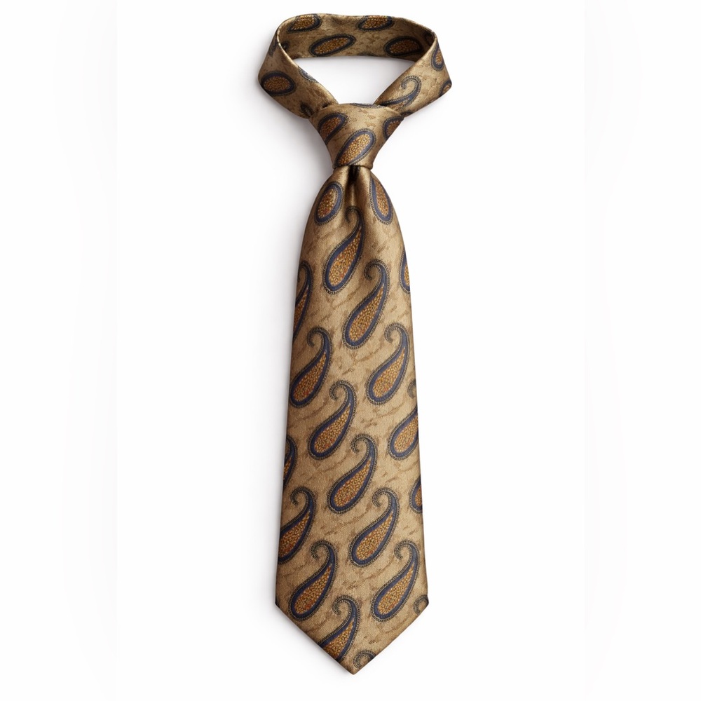 Ermenegildo‎ Zegna Tan Silk Paisley Tie